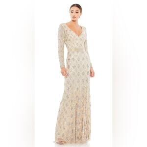 Mac Duggal Geometric Embellished Evening Gown 5021 size 10 nwt